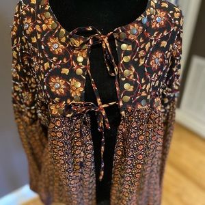 Free People Lorraine Tiered Tie Kimono/Blouse